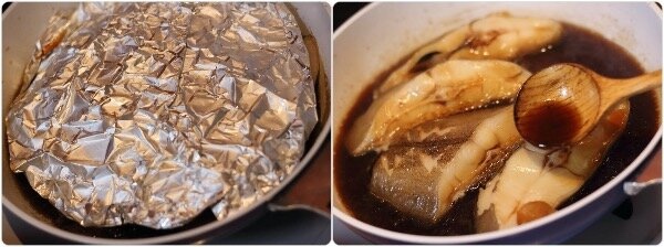 冷凍カラスカレイ（白身魚）の簡単煮付けレシピ工程写真