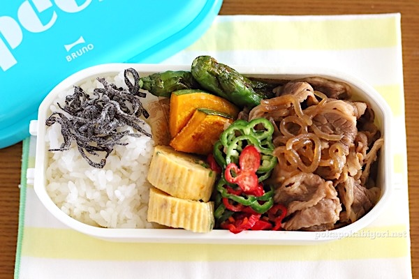 朝5分で完成！牛肉甘辛煮弁当とレンジで同時進行の「ついで」南瓜煮