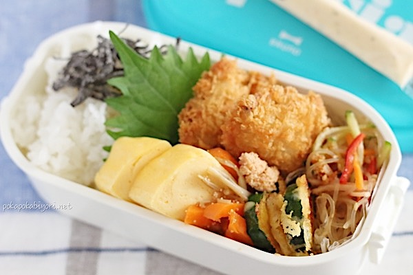 白身魚フライ弁当の彩り解決！大葉とはるさめで作る「動かない」詰め方