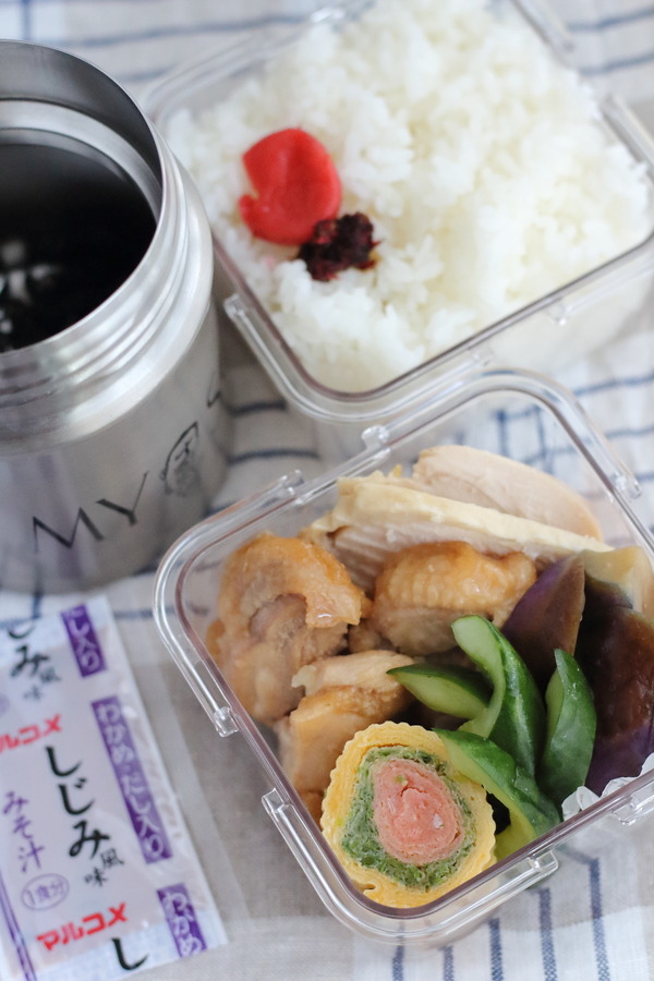 作り置き100％、冷たいまま会社にもっていき、レンジ加熱する簡単弁当のレシピ