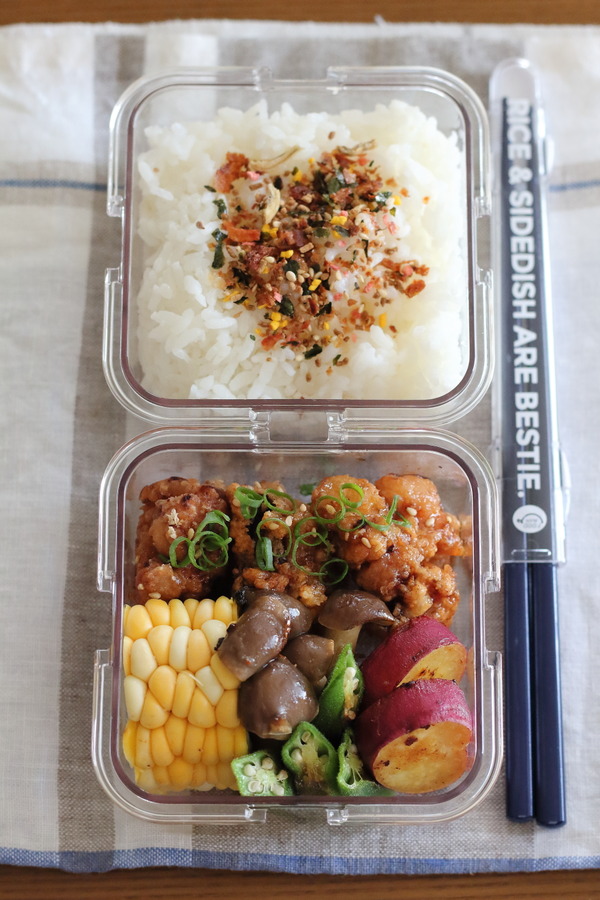 スイチリで激変!唐揚げ甘辛タレ弁当|忙しい朝を救う「冷凍ストック」活用術