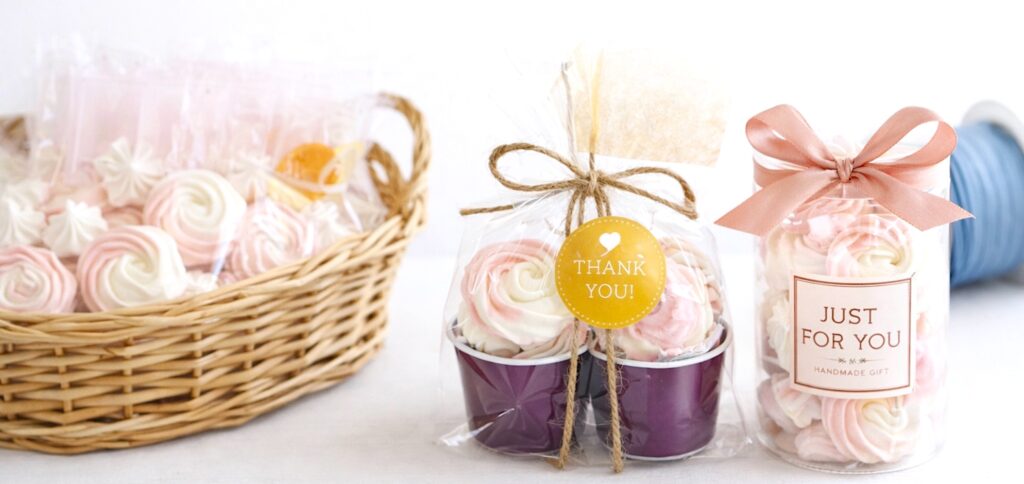 メレンゲクッキー、バレンタインの大量生産、友チョコ用におすすめのラッピング例