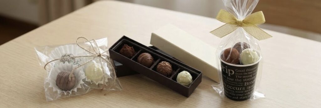 おしゃれで崩れない「トリュフ」の100円SHOPなどを使ったおすすめのラッピング例