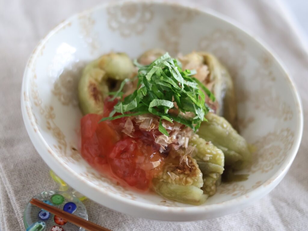 梅肉とおかかの【冷やし焼きなす】