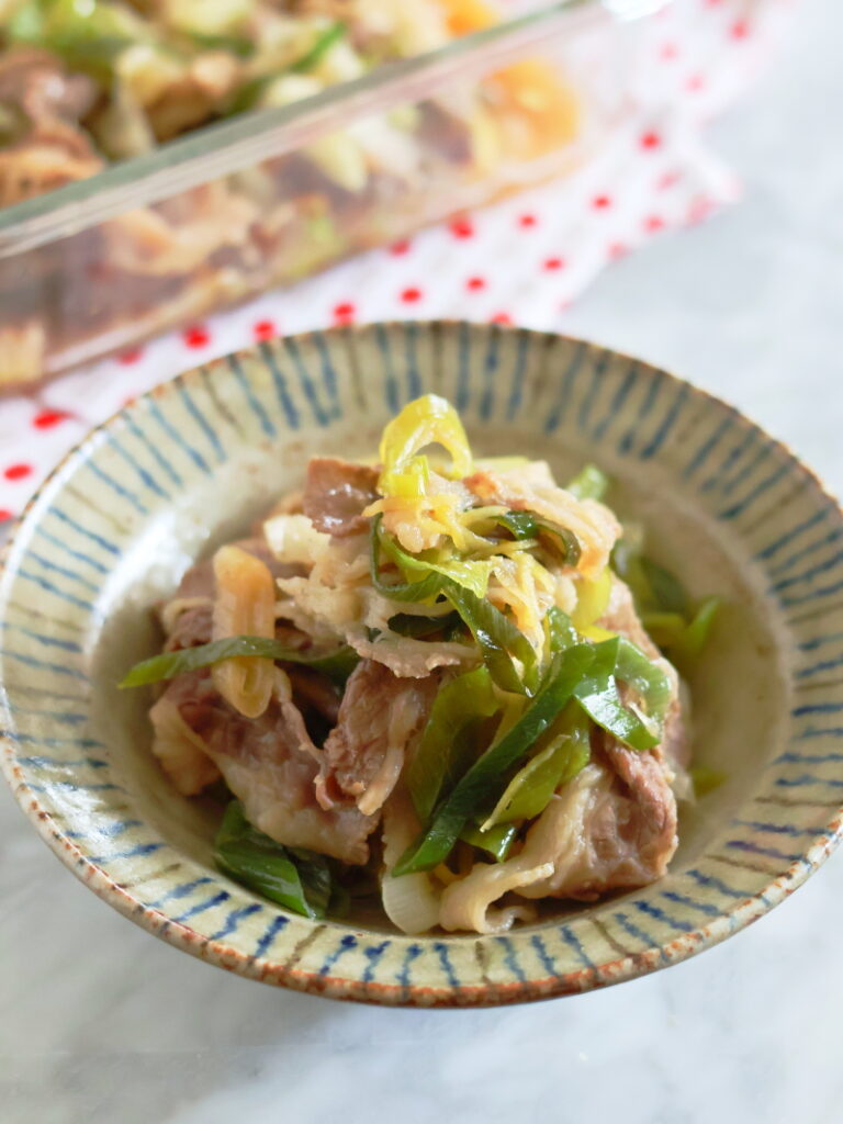レンジで作る「牛肉と白ねぎのしぐれ煮」レシピ