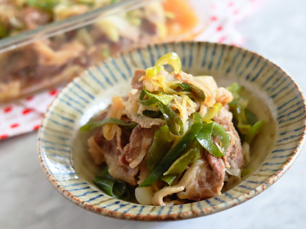 レンジで作る「牛肉と白ねぎのしぐれ煮」レシピ