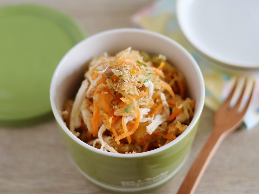そうめんかぼちゃで作る中華風サラダ(春雨の代わり)