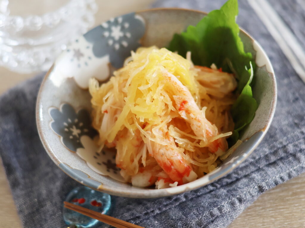 そうめんかぼちゃのピリ辛酢のもの