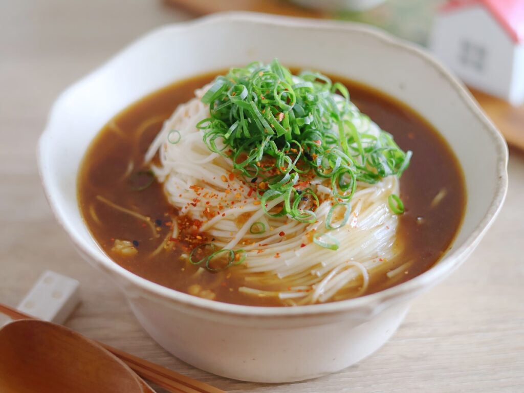 食物繊維もたっぷりなカレーそうめんの簡単レシピの完成写真