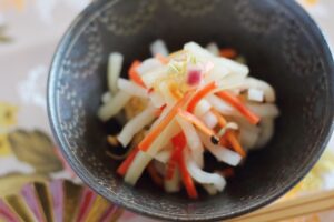 紅白なますの美味しいアレンジで、乾燥 野菜入り