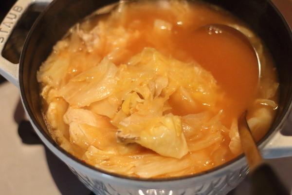 混ぜたらこのようなスープになります。