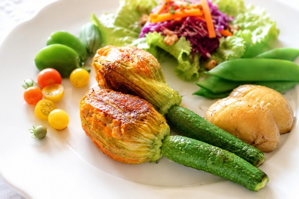 花ズッキーニの肉詰めレシピ